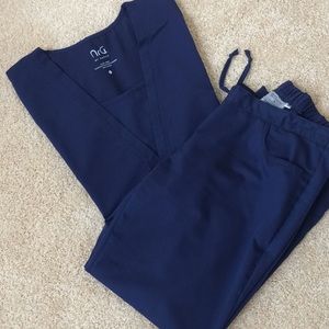 Scrub Top and Pants - Navy Blue